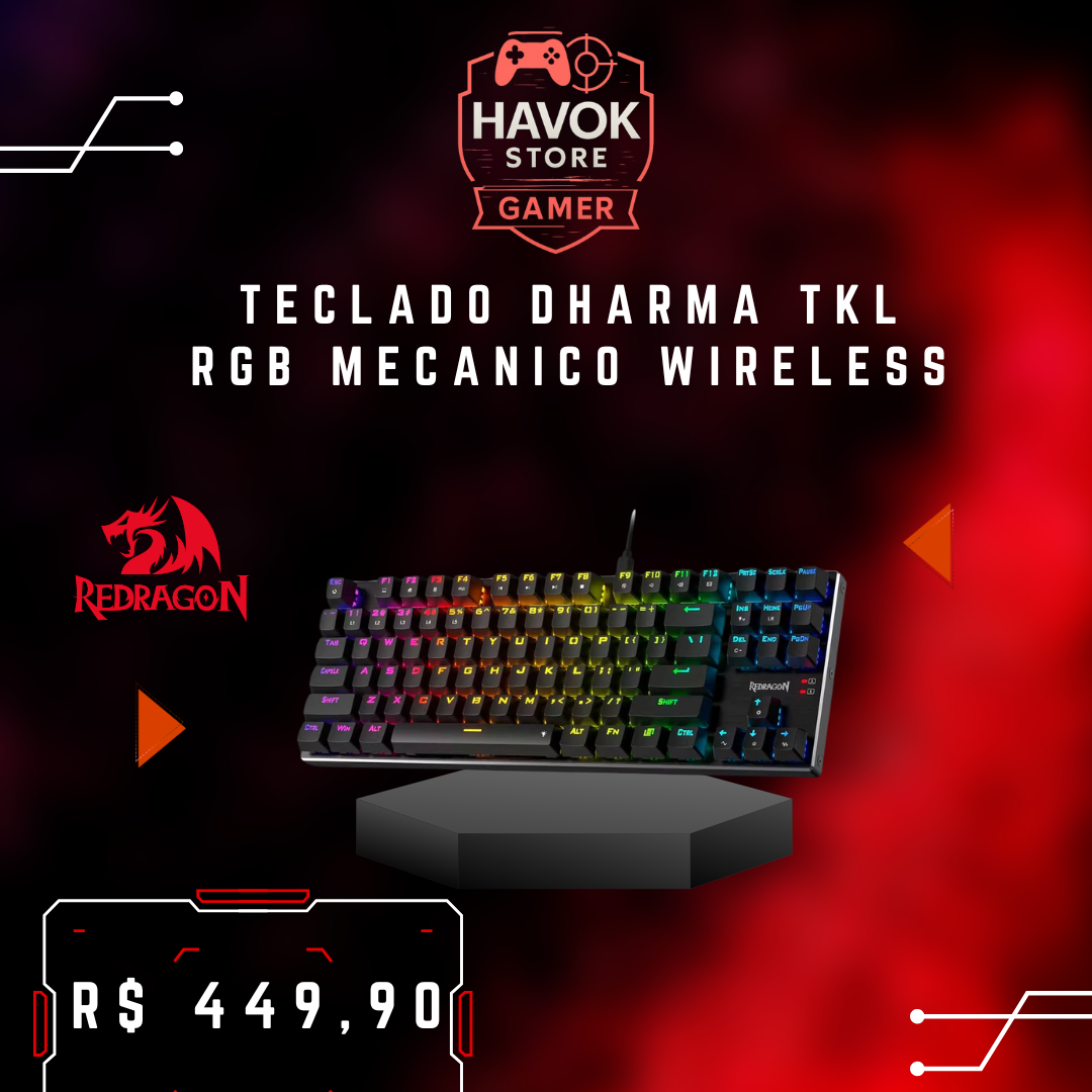 Teclado Dharma TKL Mecânico RGB Wireless - Imagem 2